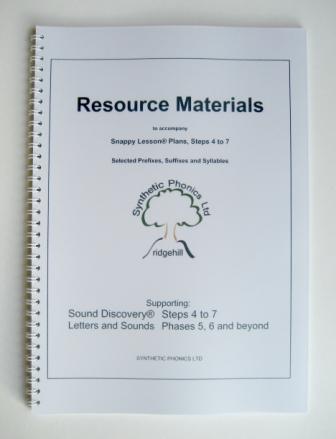 Resource Materials to accompany Snappy Lesson Plans at Steps 4-7.